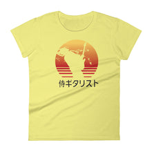 Load image into Gallery viewer, The Guitar Playing Samurai Silhouette Women&#39;s Tee (Black Font)