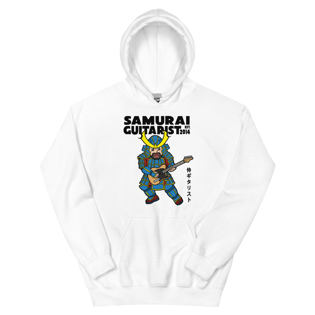 The Anime Guitar Playing Samurai Hoodie (Black Font)
